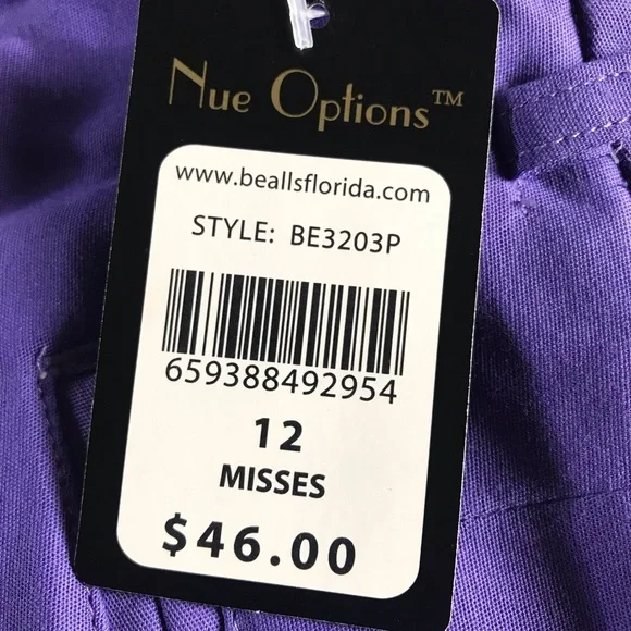 Nue Options Women’s Purple Pants – Size 12 Long – 32” Inseam – Slim Fit - Picture 10 of 10